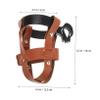 Anneome Pu Water Bottle Holder for Bikes Vintage Style Aluminum Alloy Cup Holder for Cycling Hiking and Camping Securely Holds Bottles Retro Faux Pu Design Brown view 2