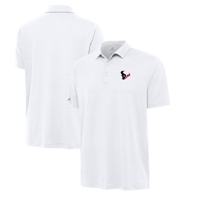 Antigua Men's White Houston Texans Reprocess Polo