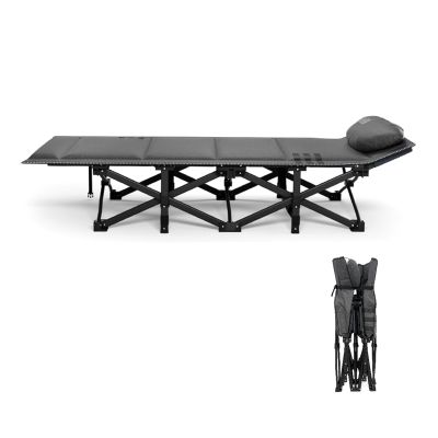 Camping Cot for Adults with Pillow, Supports 190kg/418lbs, Portable Folding Bed for Sleeping, Lightweight Camping Cots for Outdoor Travel Camp Beach Vacation(190*71*36cm/74.8*28*14.2in)