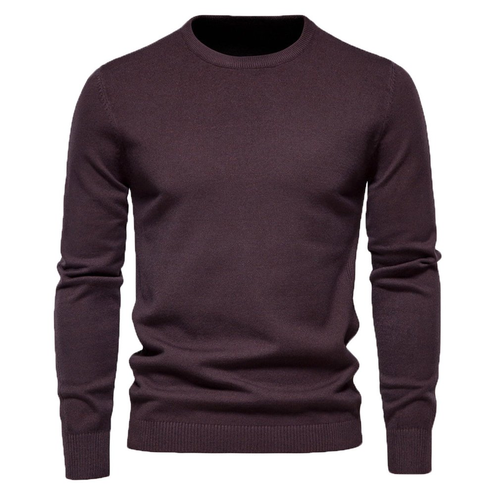 Cambkatl Men's Knit Pullover Sweaters Slim Fit Crewneck Solid Baselayer Shirt Long Sleeve Fall Winter Jumper Tops