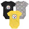 Outerstuff Newborn & Infant Pittsburgh Steelers Team Starter 3-Pack Bodysuit Set view 1