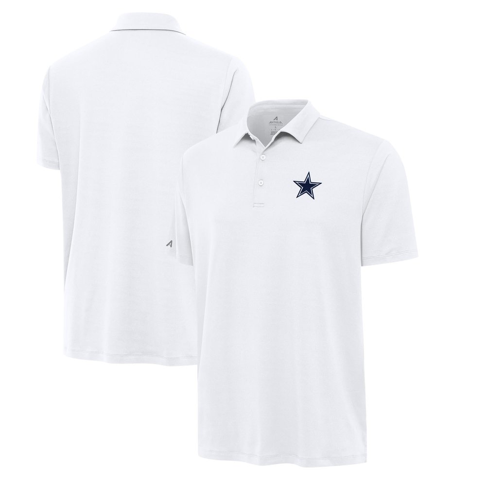 Antigua Men's White Dallas Cowboys Reprocess Polo