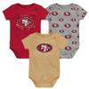 Outerstuff Newborn & Infant San Francisco 49ers Team Starter 3-Pack Bodysuit Set view 1