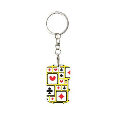 Wxenaiedk Playing Card Suit Casino Pattern Keychain For Rectangle Carabiner With Keyring Clips Organizer For Car Keys