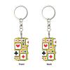 Wxenaiedk Playing Card Suit Casino Pattern Keychain For Rectangle Carabiner With Keyring Clips Organizer For Car Keys view 3