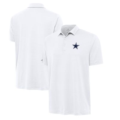 Antigua Men's White Dallas Cowboys Reprocess Polo