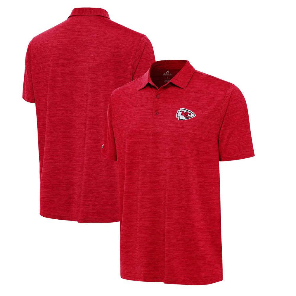 Antigua Men's Heather Red Kansas City Chiefs Layout Polo