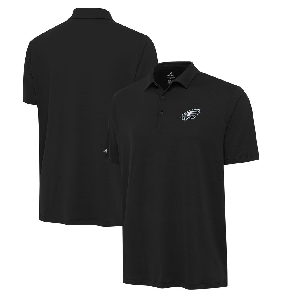 Antigua Men's Black Philadelphia Eagles Reprocess Polo