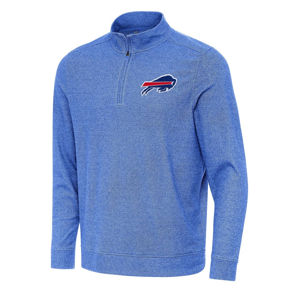 Antigua Men's Heather Royal Buffalo Bills Subtle Quarter-Zip Top