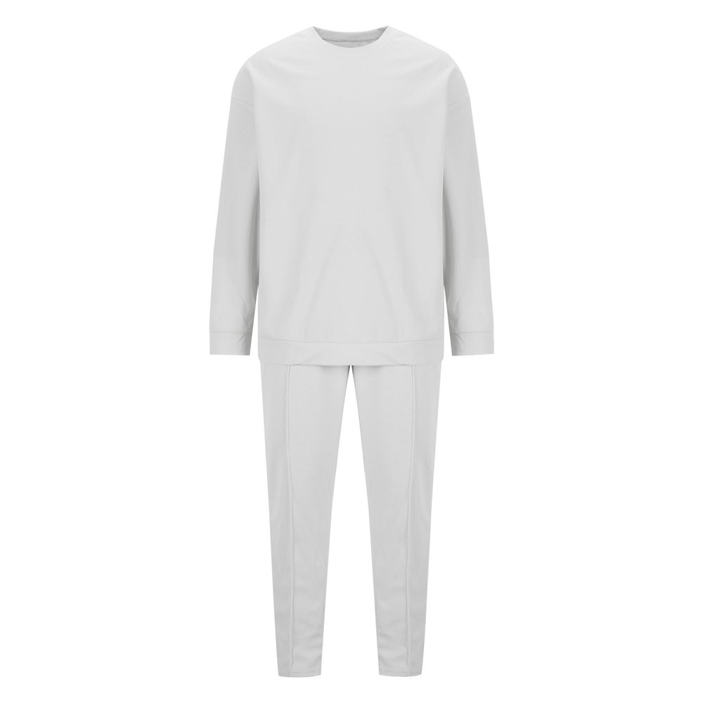 Cambkatl Men's Waffle Tracksuits Pullover Crewneck Sweatshirt Athletic Sports Jogging Suits Casual Solid 2 Piece Outfits