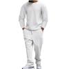 Cambkatl Men's Waffle Tracksuits Pullover Crewneck Sweatshirt Athletic Sports Jogging Suits Casual Solid 2 Piece Outfits view 3