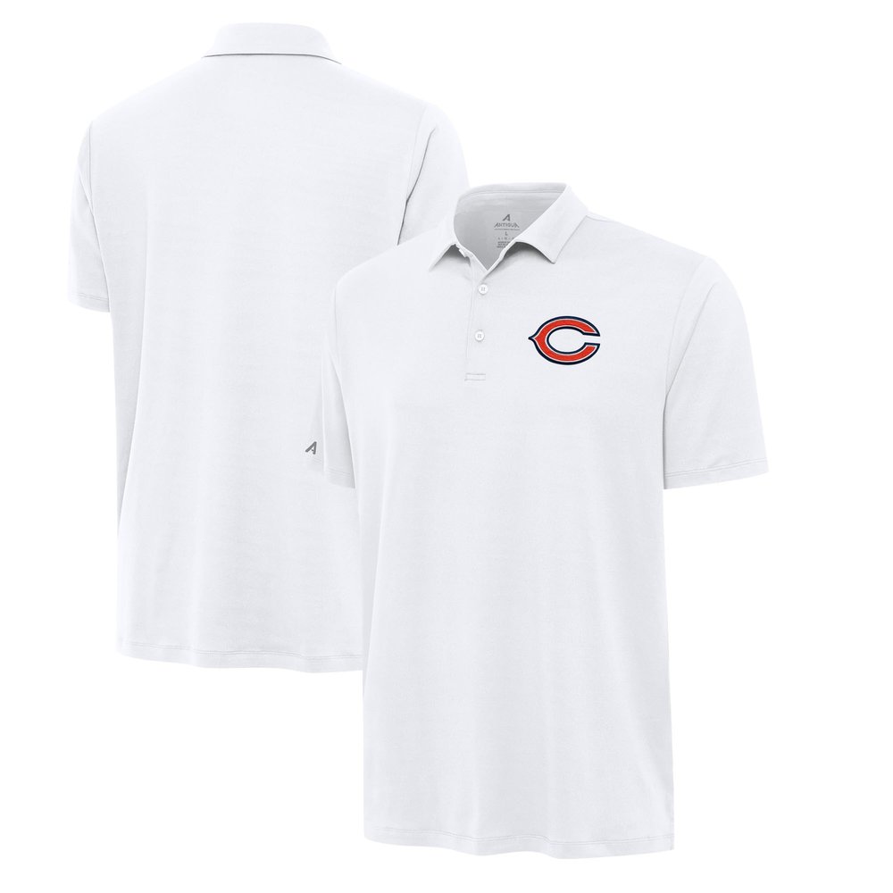 Antigua Men's White Chicago Bears Reprocess Polo