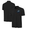 Antigua Men's Black Detroit Lions Reprocess Polo view 1