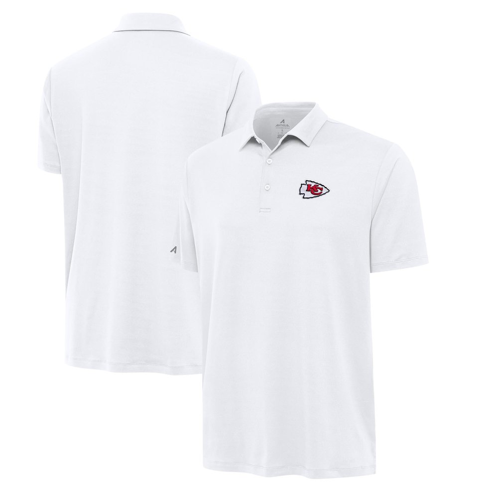 Antigua Men's White Kansas City Chiefs Reprocess Polo