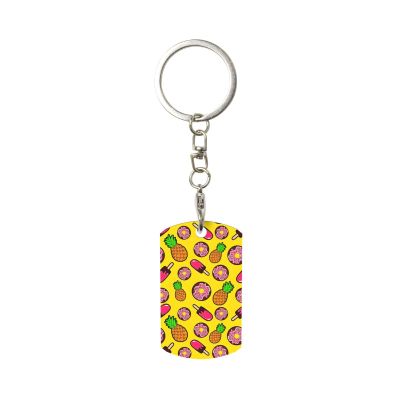 Wxenaiedk Strawberry Ice Cream Day Keychain For Rectangle Carabiner With Keyring Clips Organizer For Car Keys