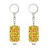 Wxenaiedk Strawberry Ice Cream Day Keychain For Rectangle Carabiner With Keyring Clips Organizer For Car Keys view 3