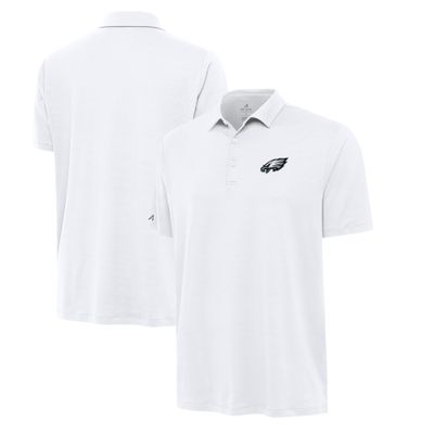 Antigua Men's White Philadelphia Eagles Reprocess Polo