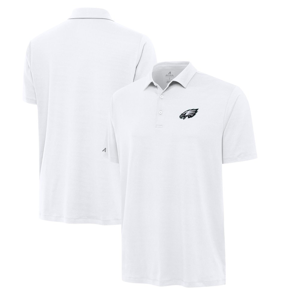 Antigua Men's White Philadelphia Eagles Reprocess Polo