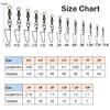 Laxygo 25-50pcs Fishing Rolling Barrel Swivels with Coast Lock Snap Black Nickel Fishing Swivel Snaps Quick Fishing Line Connector (Size 1/0(80lb) 25pcs) view 2