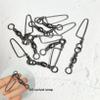 Laxygo 25-50pcs Fishing Rolling Barrel Swivels with Coast Lock Snap Black Nickel Fishing Swivel Snaps Quick Fishing Line Connector (Size 1/0(80lb) 25pcs) view 3
