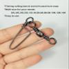 Laxygo 25-50pcs Fishing Rolling Barrel Swivels with Coast Lock Snap Black Nickel Fishing Swivel Snaps Quick Fishing Line Connector (Size 1/0(80lb) 25pcs) view 4