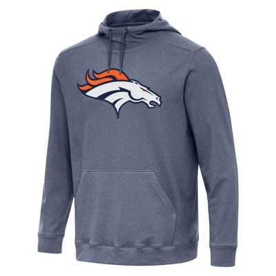 Antigua Men's Heather Navy Denver Broncos Cloud Pullover Hoodie