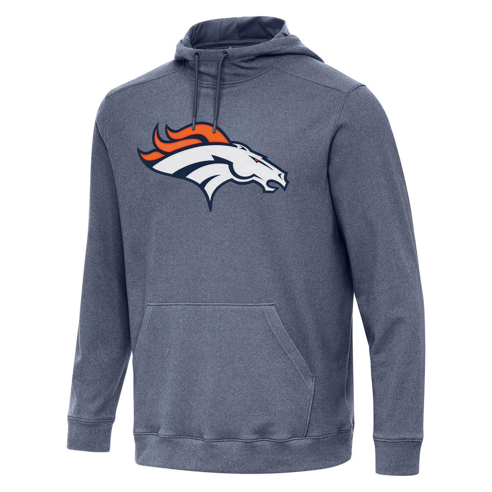 Antigua Men's Heather Navy Denver Broncos Cloud Pullover Hoodie