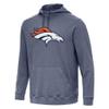 Antigua Men's Heather Navy Denver Broncos Cloud Pullover Hoodie view 1