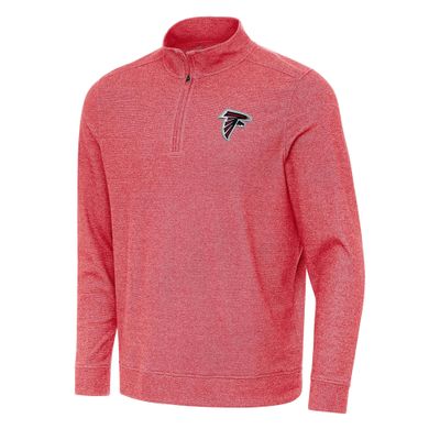 Antigua Men's Heather Red Atlanta Falcons Subtle Quarter-Zip Top