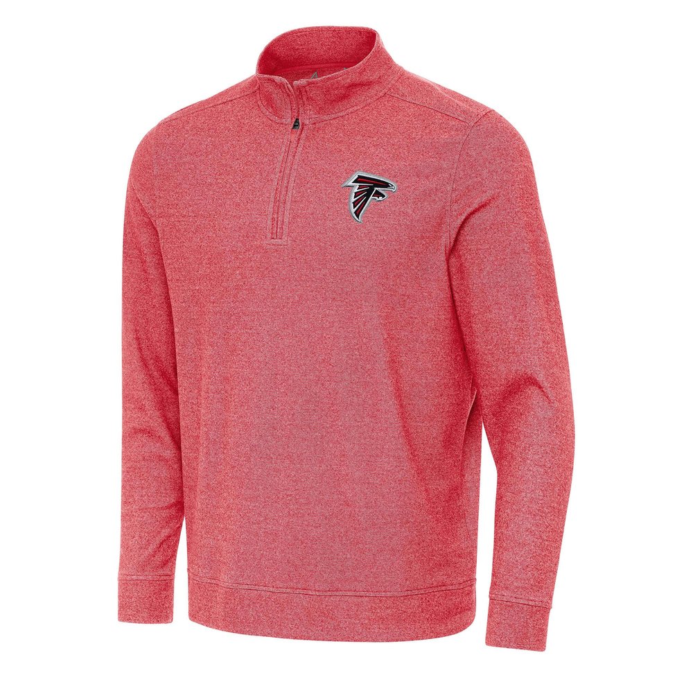 Antigua Men's Heather Red Atlanta Falcons Subtle Quarter-Zip Top