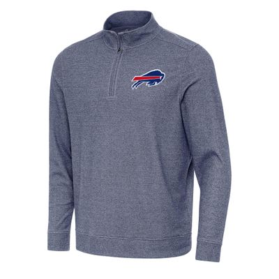 Antigua Men's Heather Navy Buffalo Bills Subtle Quarter-Zip Top