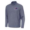 Antigua Men's Heather Navy Buffalo Bills Subtle Quarter-Zip Top view 1