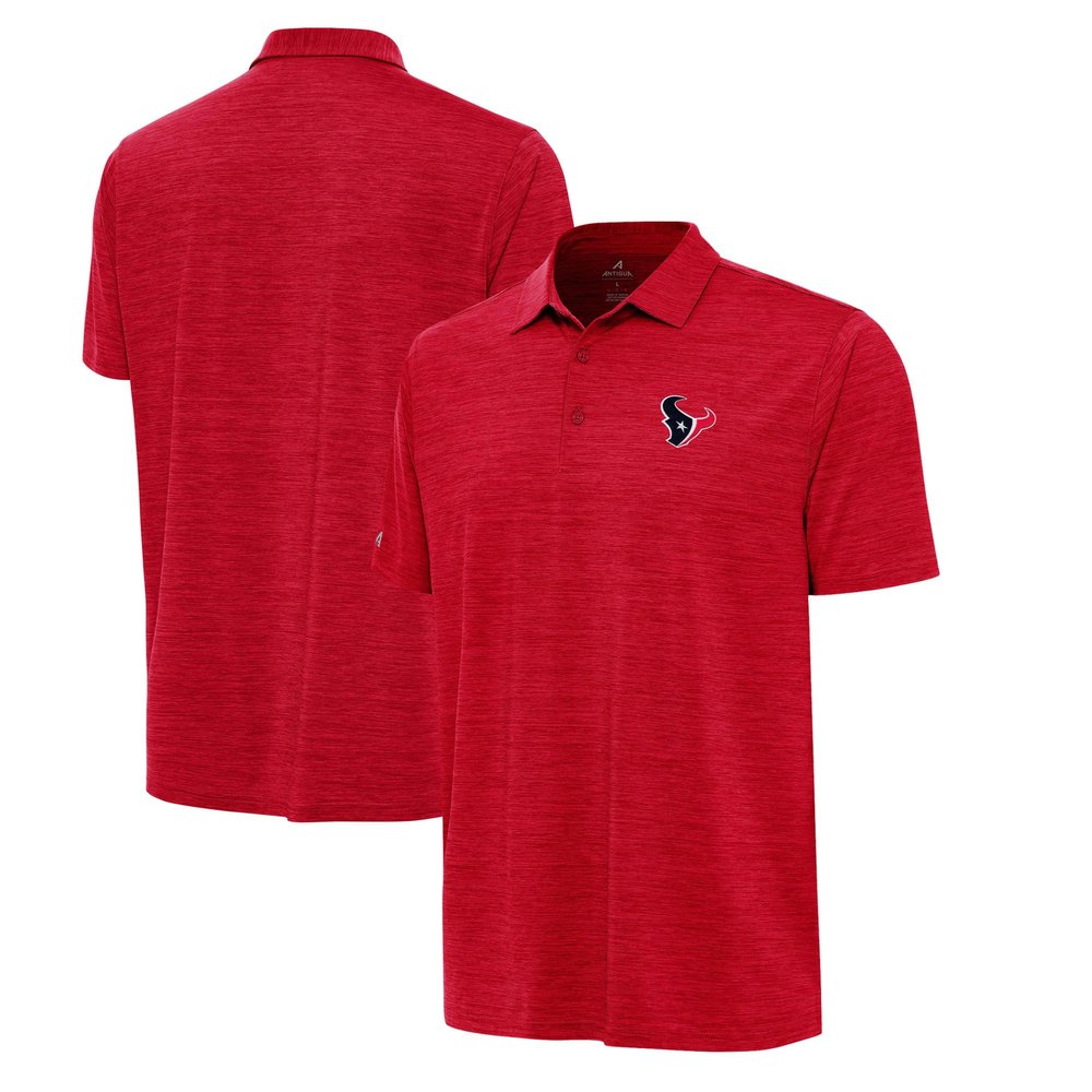 Antigua Men's Heather Red Houston Texans Layout Polo