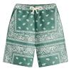 Boys' Shorts,Boys Ee Bandana Shorts Teen Boy Streetwear,Men's Boho Tribal Paisley Print Drawstring Waist Summer Beach Hawaiian Cool Graphic Short Men B7 Dark Green XXL view 1