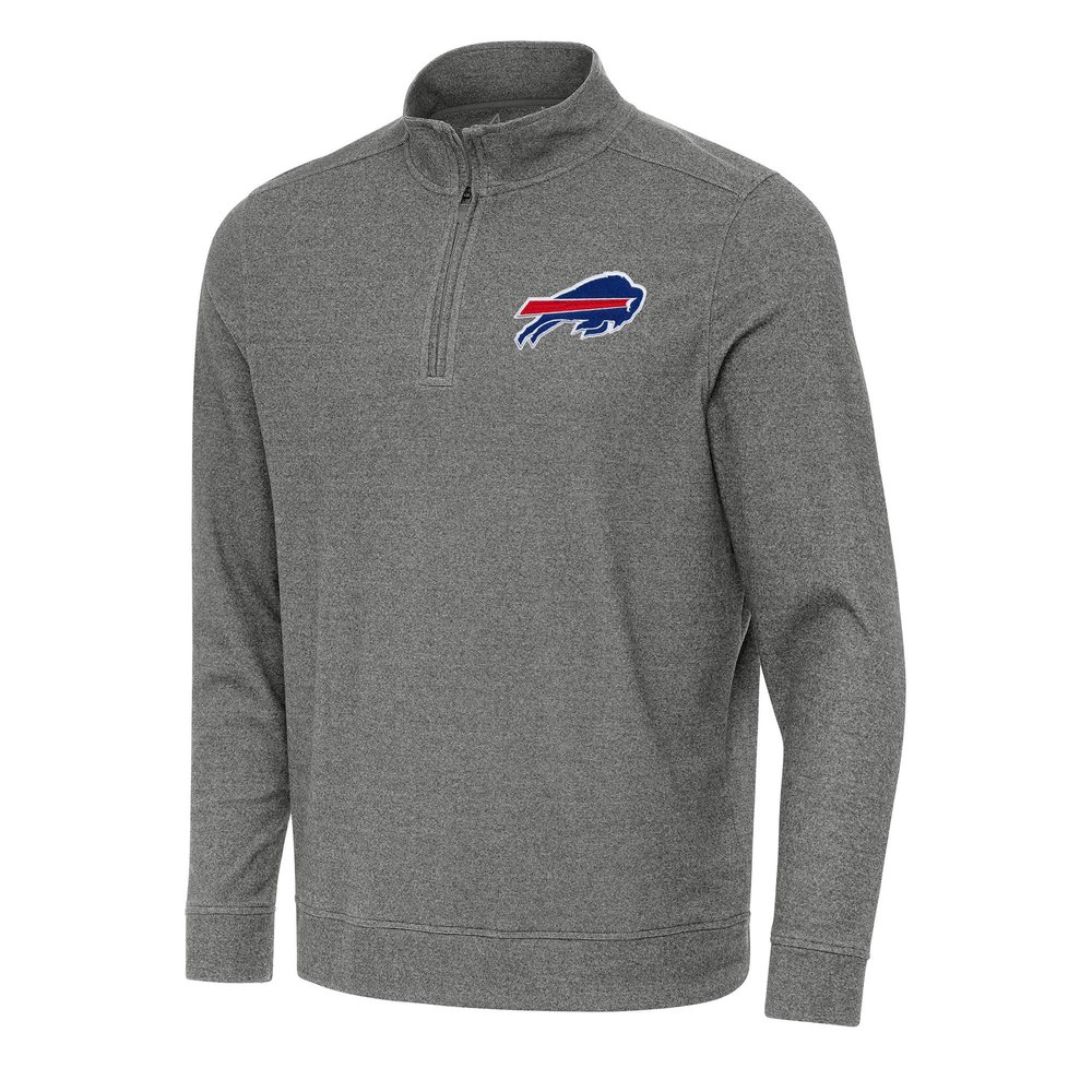 Antigua Men's Heather Black Buffalo Bills Subtle Quarter-Zip Top