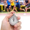 Mechanical Stop Watch, Stainless Steel Handheld Stopwatch Mechanical Round Sports Stopwatch Physics Teaching Equipment for Running Timer view 3
