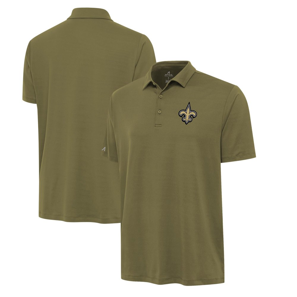 Antigua Men's Olive New Orleans Saints Reprocess Polo