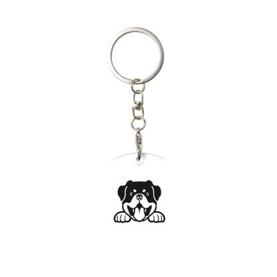 Wxenaiedk Rottweiler Dog Keychain For Rectangle Carabiner With Keyring Clips For Car Keys