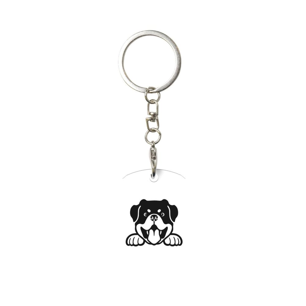 Wxenaiedk Rottweiler Dog Keychain For Rectangle Carabiner With Keyring Clips For Car Keys