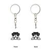 Wxenaiedk Rottweiler Dog Keychain For Rectangle Carabiner With Keyring Clips For Car Keys view 3