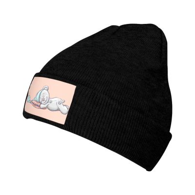 MULIHU Drowsy Cute Cartoon Bear Beanie Hat for Men Women Winter Warm Knit Hats Ski Hat Skull Cap Black