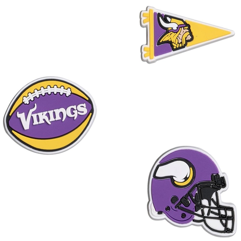 FOCO Minnesota Vikings Officially Licensed NFL Shoe Decoration Charms  3 Pack Fan Footwear Accessories