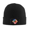 Hand Tear Flag of Saint Kitts and Nevis Beanie Hat for Men Women Winter Warm Knit Hats Ski Hat Skull Cap Black view 2