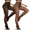 Vertvie Women's Fleece-Lined Thermal Leggings - High Waist Winter Tights Soft Warm Fuzzy Lined Opaque Thick Cold Weather Pants(220g-Thin Fleece,Coffee Sheer/Black Sheer,XX-Large) view 1