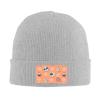 MULIHU Seamless Pattern of Skull and Brain Beanie Hat for Men Women Winter Warm Knit Hats Ski Hat Skull Cap Gray view 2