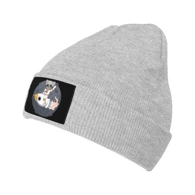 Cute Raccoon in Space Beanie Hat for Men Women Winter Warm Knit Hats Ski Hat Skull Cap Gray