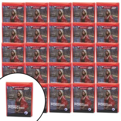 [25 Pack] Rain Ponchos for Adults | Lightweight Emergency Poncho for Men and Women | Compact Rain Gear for Traveling, Camping, Hiking, Theme Parks