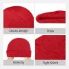 MULIHU Drowsy Cute Cartoon Bear Beanie Hat for Men Women Winter Warm Knit Hats Ski Hat Skull Cap Red view 4