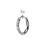 20GA 316L Stainless Steel CZ Crystal Lined 2mm Thin Hinged Huggie Hoop Earrings, Sold as a Pair (8mm Diameter, Gold Tone) view 2