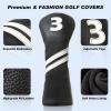 3 Wood Head Cover,PU Leather Fairway Wood Headcovers for Golf Clubs Women Men view 3